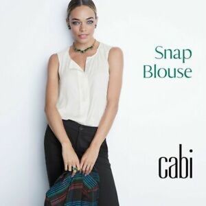 Cabi sleeveless snap top blouse white XL